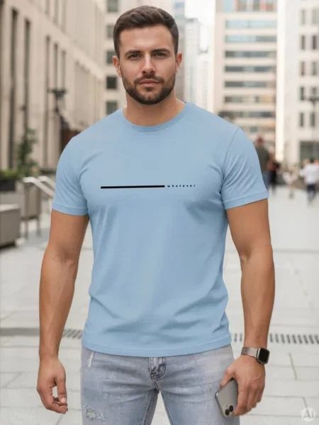 T-shirt z napisem Whatever Dstreet błękitny
