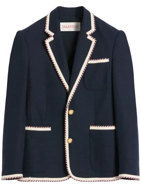 Jednořadé sako Valentino Garavani modré