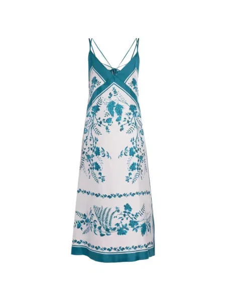 Rochie Erdem de mătase cu model floral cu imagine alb