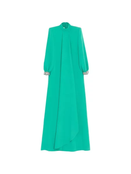 Lung rochie Valentino Garavani cu broderie verde