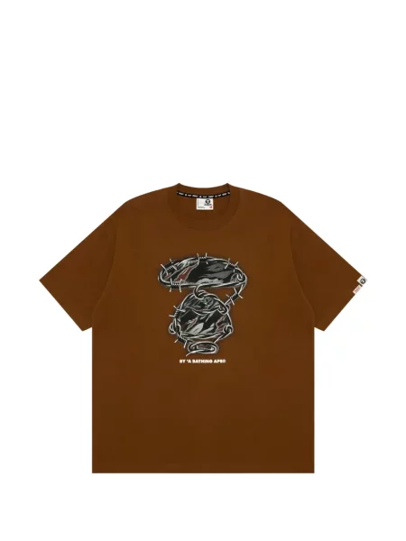 Tricou Aape By A Bathing Ape cu imagine maro