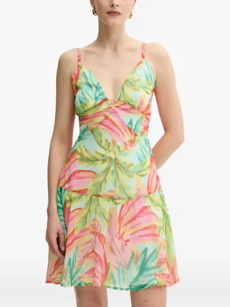 Rochie mini Morgan cu imagine cu imprimeu tropical verde