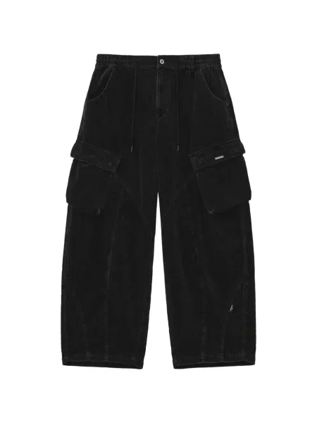 Pantaloni cargo Musium Div. de catifea cord negru