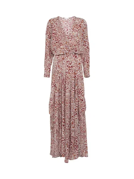 Rochie Poupette St Barth cu imagine cu decolteu în V de costum roșu