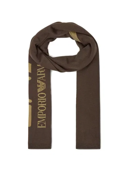 Fular Ea7 Emporio Armani cu autograf maro
