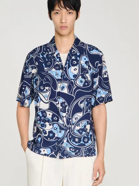 Рубашка Sandro синяя