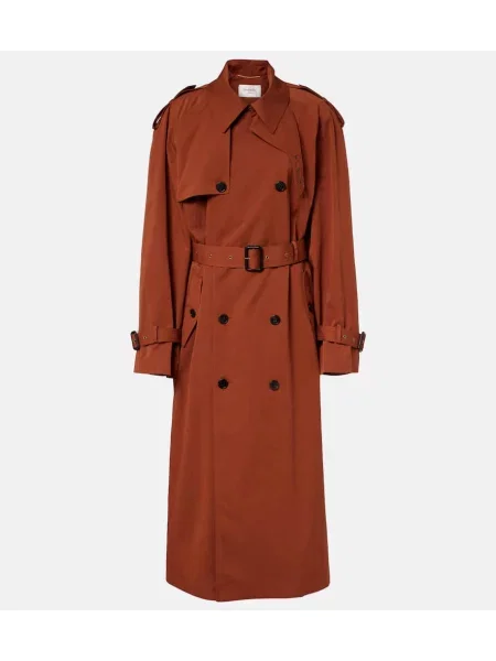 Jedwabny trencz Saint Laurent brązowy