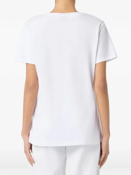 Kamínky tričko Armani Exchange s výstřihem do v bílé