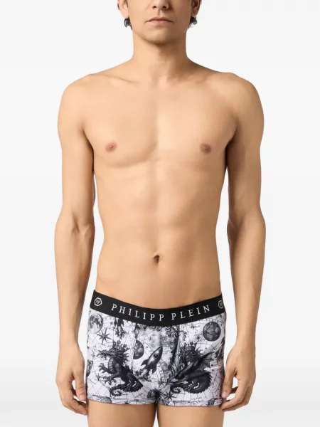 Boxeri Philipp Plein cu imagine alb