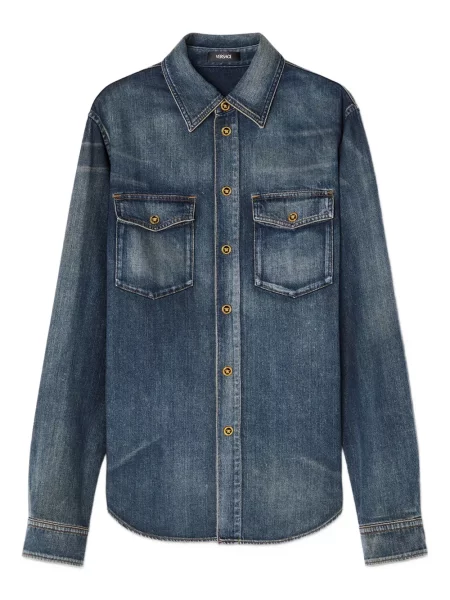 Риза Versace синьо