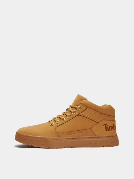 Ботинки Timberland из нубука желтые