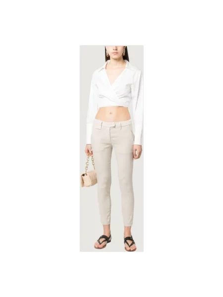 Dondup Spodnie Kobieta Pantalone Slim Perfect beżowy