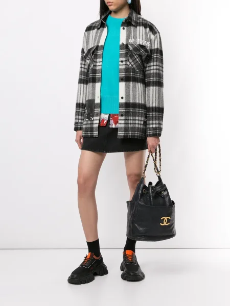 Stahovací šňůrka kabelka Chanel Pre-owned modrá
