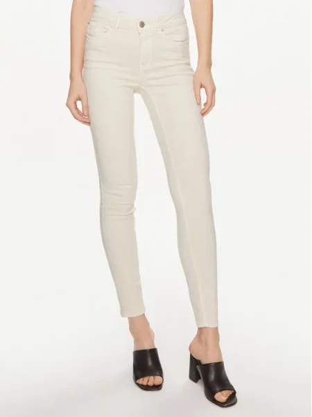 Vero Moda Jeansy Flash Écru Skinny Fit