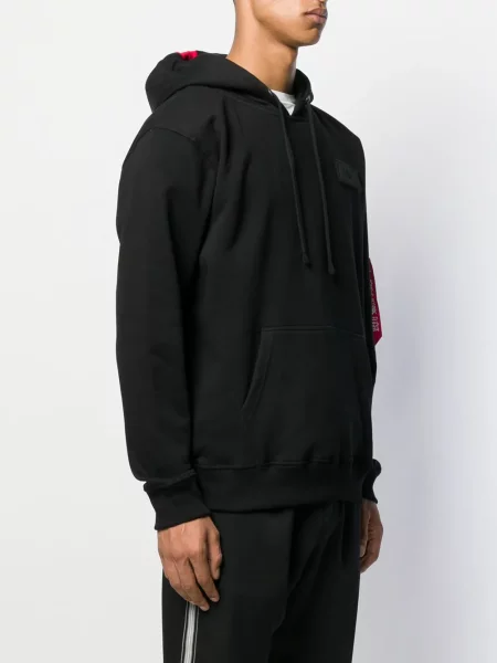 Bluza z kapturem Alpha Industries w paski z logo