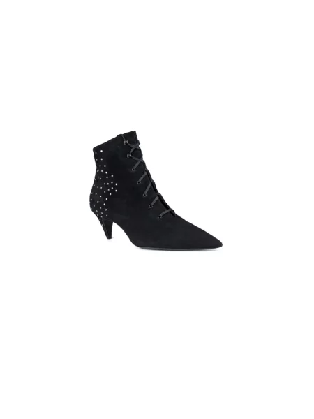 Buty do kostki Saint Laurent zamszowe czarne