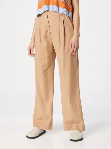Abercrombie & Fitch Élére vasalt nadrágok világosbarna