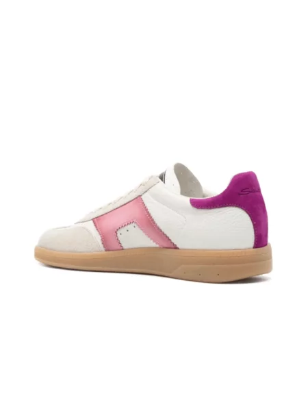 Sneakersy Santoni zamszowe z logo różowe