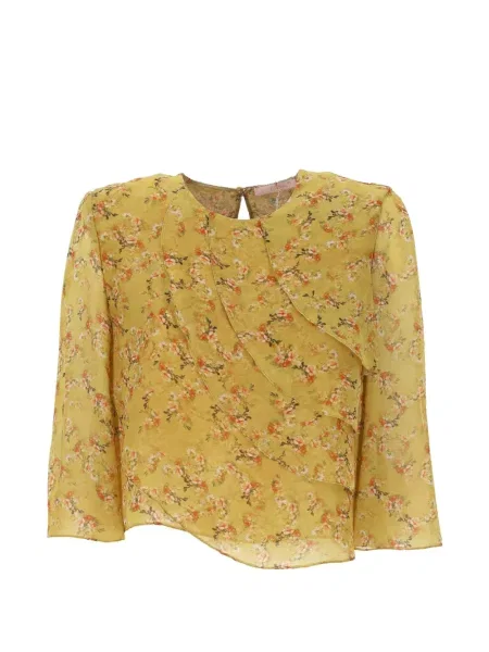 Bluză Kristina Ti cu model floral cu imagine galben