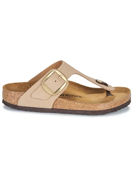 Pantofi Birkenstock cu cataramă din nubuc bej
