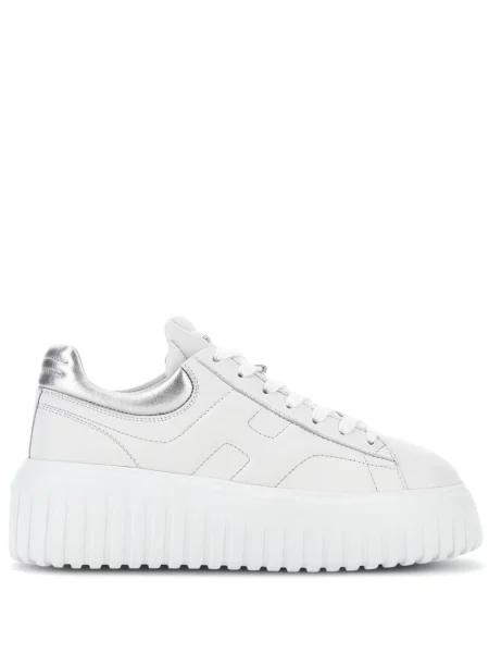 Sneakerși Hogan cu șireturi din piele cu dungi alb
