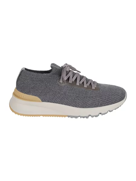 Sneakersy Brunello Cucinelli wełniane szare