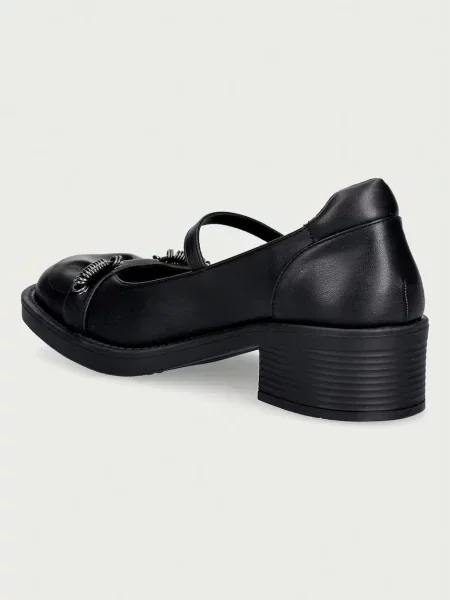 Koi Footwear baleriny Ruffle Chain Mary Janes czarne
