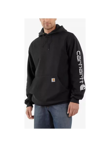 Bluza z kapturem Carhartt Sleeve Logo czysty S czarny