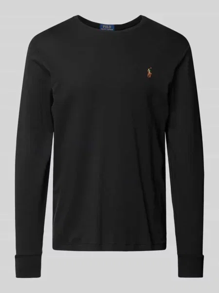 Dzianinowa koszulka polo Polo Ralph Lauren z logo czarna