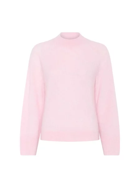 Dzianinowy puszyste sweter Bruuns Bazaar różowy