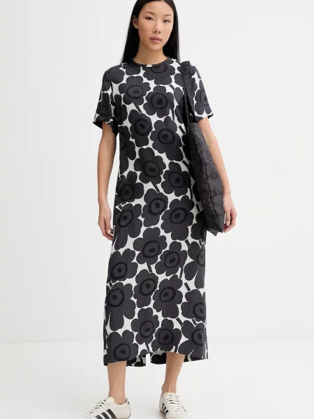 Marimekko rochie de vară cu lyocell negru