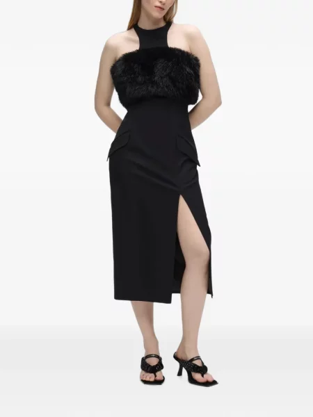 Rochie Karl Lagerfeld cu blană negru