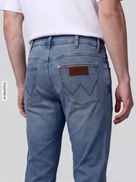 Jeansy o kroju straight fit z mieszanka bawełny model Greensboro' Wrangler niebieskie