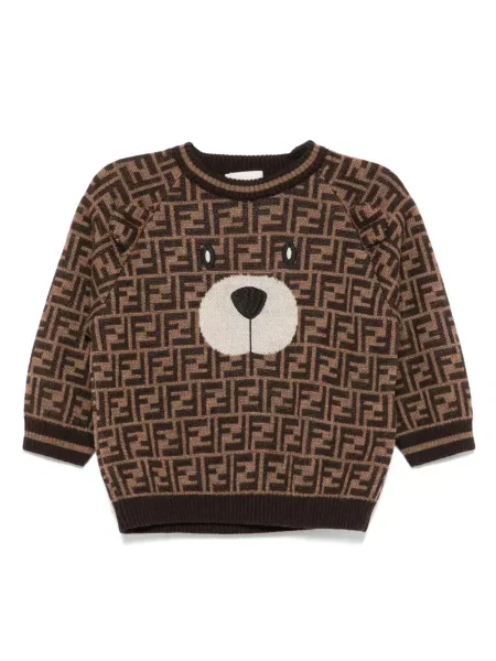 Sweter dziecięcy Fendi brązowy