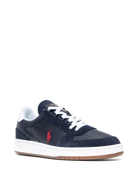 Semišové tenisky Polo Ralph Lauren s výšivkou hnědé