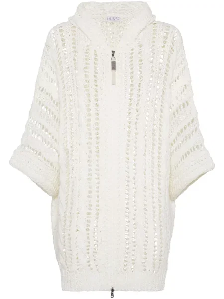 Dzianinowy kardigan Brunello Cucinelli biały
