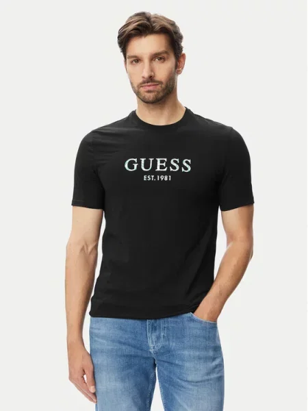 Guess T-Shirt μαύρο