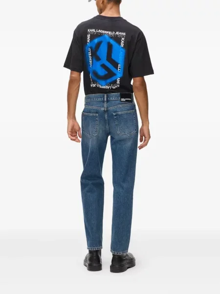 Дънки straight leg Karl Lagerfeld Jeans синьо