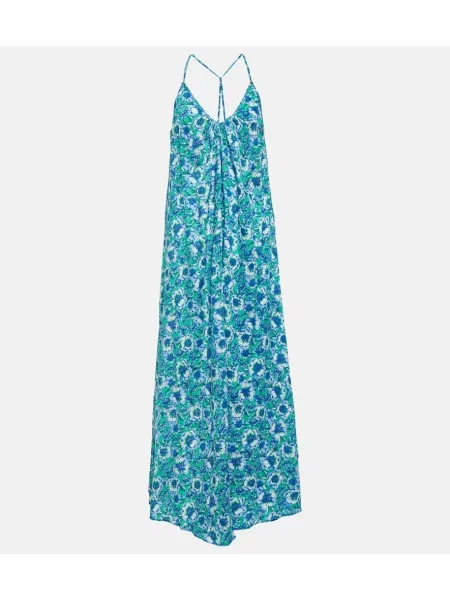 Rochie maxi Poupette St Barth cu model floral de costum