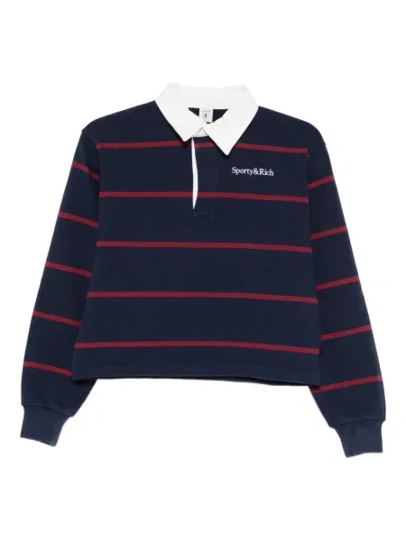 Polo Sporty & Rich cu dungi albastru