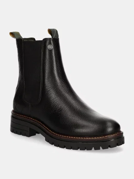 Barbour ghete chelsea de piele Evie femei cu platforma negru