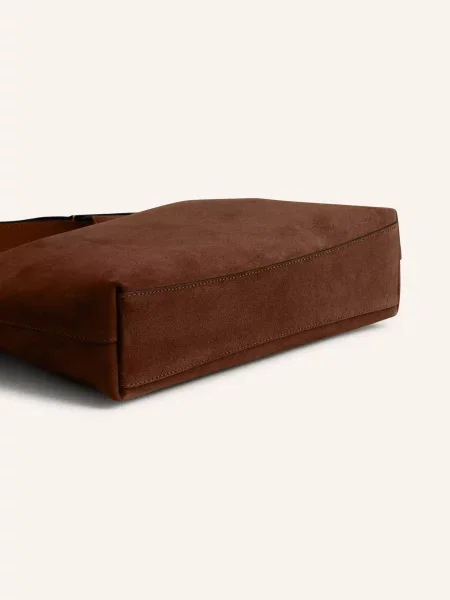 Coach torebka zamszowa Brooklyn Shoulder Bag 28 brązowa