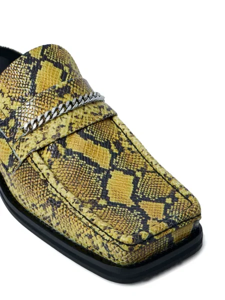 Papuci tip mules Martine Rose din piele galben