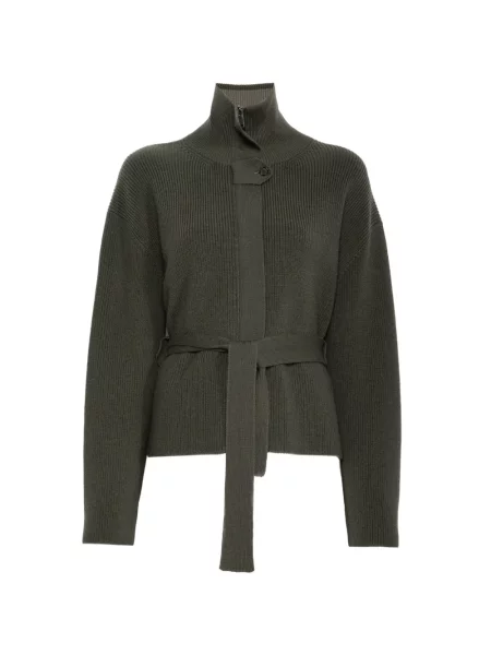 Cu centură cardigan Lorena Antoniazzi tricotate verde