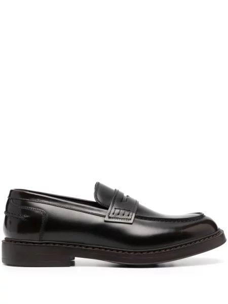 Loafersy Doucal's skórzane brązowe