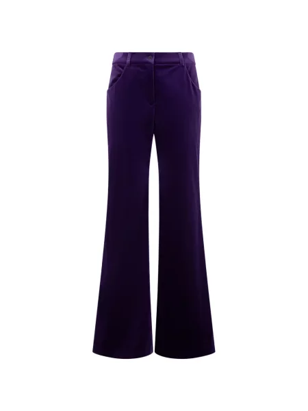 Pantaloni Alberta Ferretti de catifea evazate violet