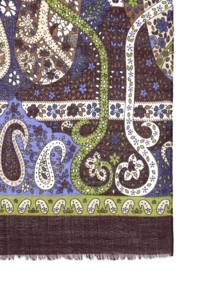 Fular Al Duca D’aosta 1902 cu imagine cu model paisley maro
