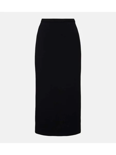 Fustă midi Givenchy de lână până la genunchi negru