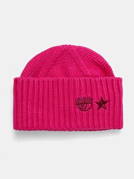 Czapka Chiara Ferragni wełniana różowa