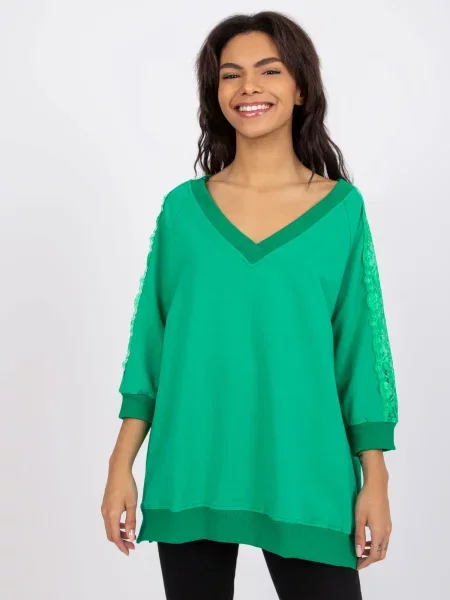 Bluză Fashionhunters casual verde